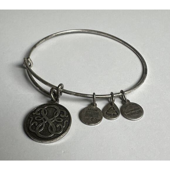 Alex and Ani Path of Life Avacado Green Bracelet Shiny Silver - Picture 1 of 2